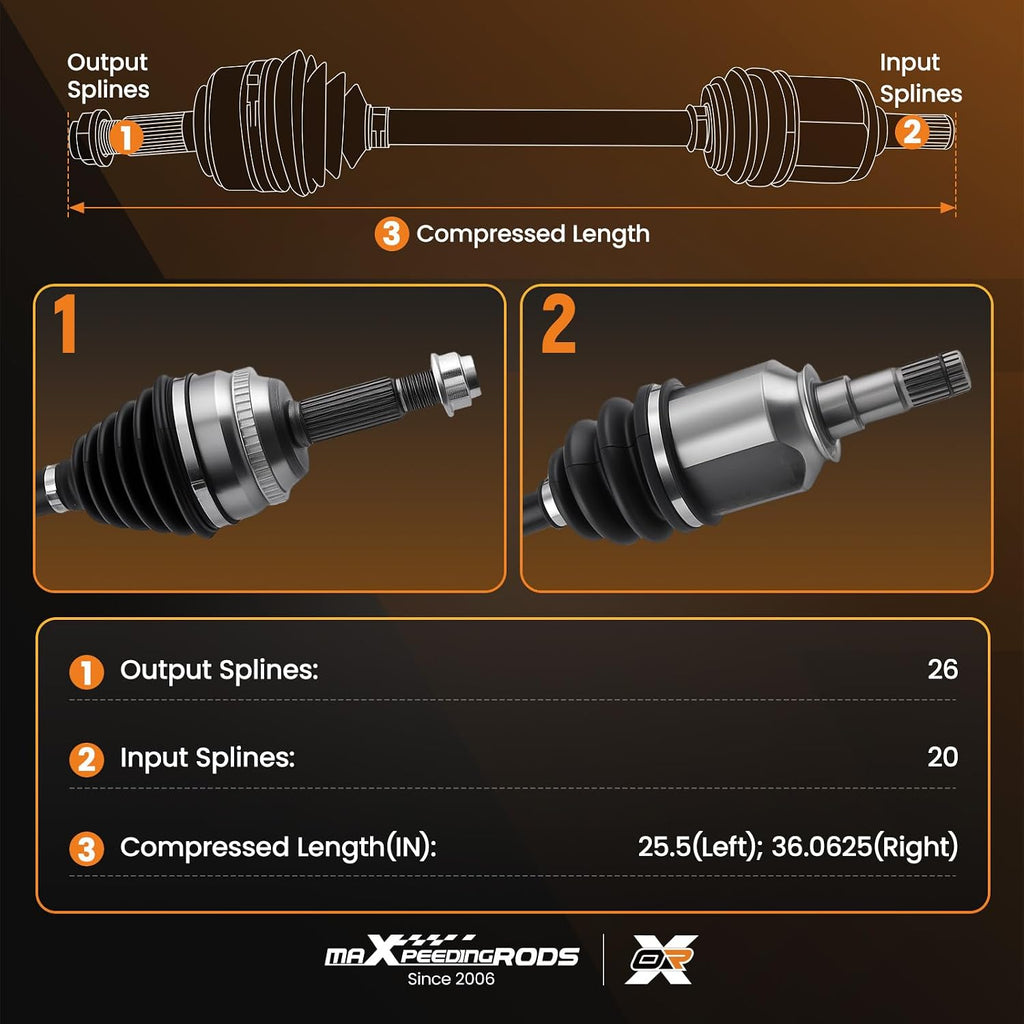 maXpeedingrods 2PCS Front Left and Right CV Axle Shaft for Toyota Corolla
