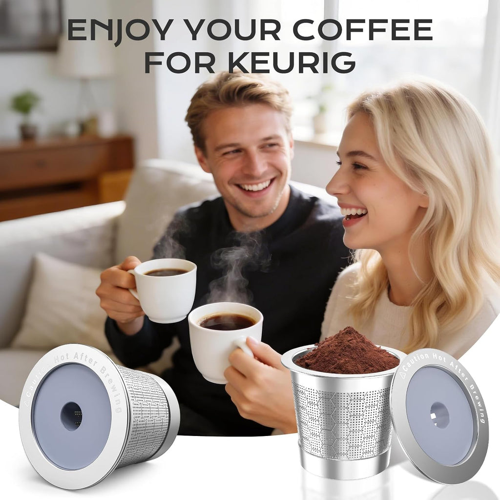 Reusable K Cups for Keurig 1.0,Stainless Steel K Cups for Keurig Reusable Coffee Pods,Refillable K Cup with Double