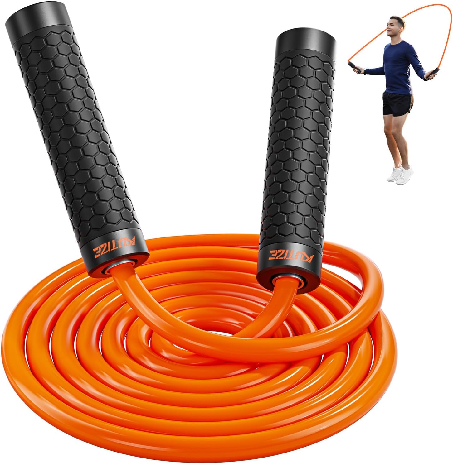 Jump Rope, Weighted Jump Rope for Men Women, Adjustable 1lb Heavy Skipping Ropes, Suitable for Boxing, Cardio, Home