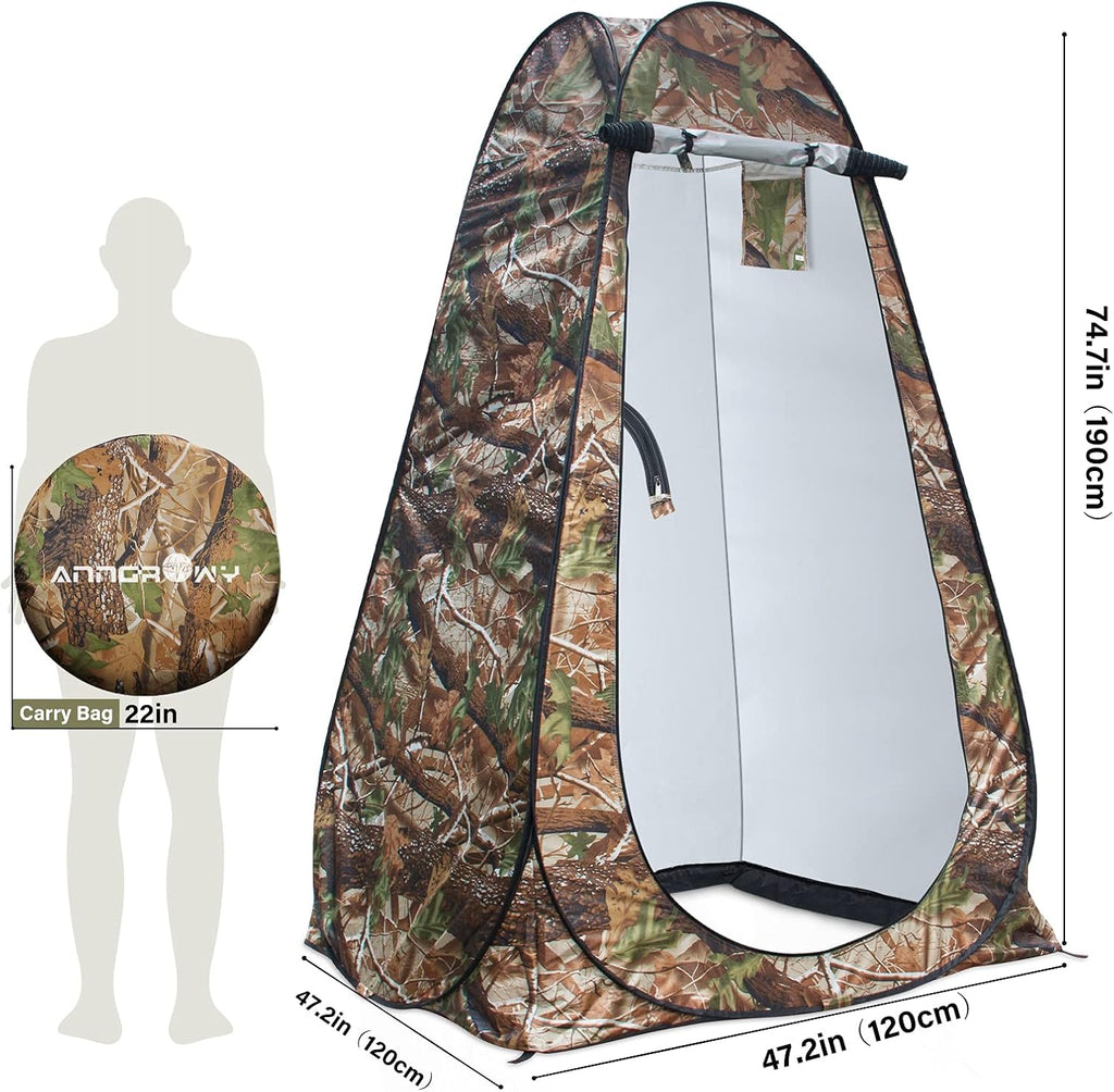 Pop Up Privacy Shower Tent - Portable Outdoor Camping Bathroom Toilet Changing Dressing Room - UPF40+ Waterproof