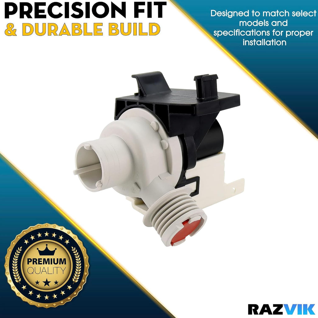 Drain Pump Replacement For Frigidaire FAFS4473LW0 FAFS4474LA0 FAFS4474LN0 FAFS4474LR0 FAFS4474LW0 FAFW3921NW0 FAFW4011LB0 FAFW4011LW0 FAFW4221LB0 FAFW4221LW0 LAFW6000LW0 LAFW7000LW0 Washing Machine