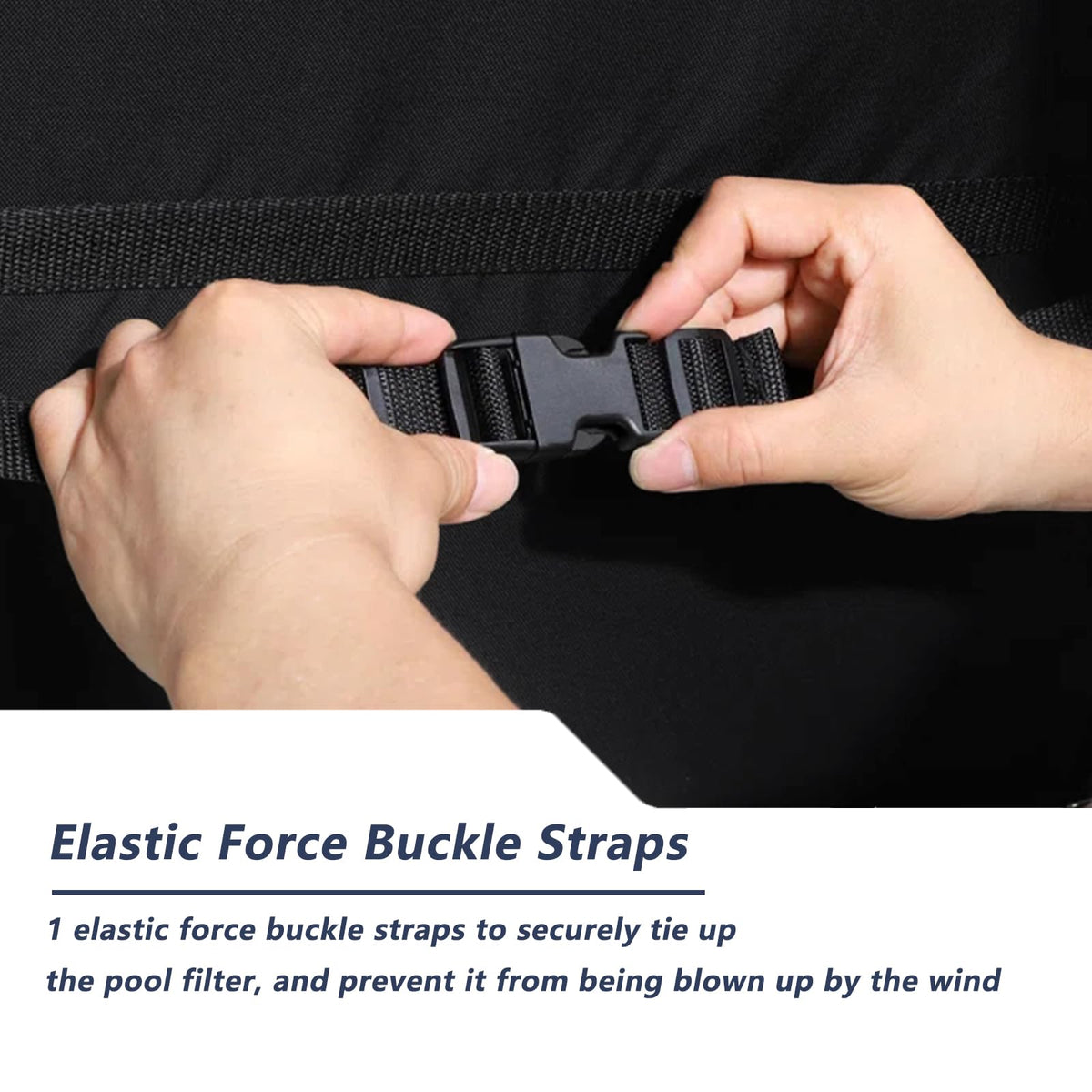 Pool Filter Cover with 2-layer Frost-proof Plush, Black