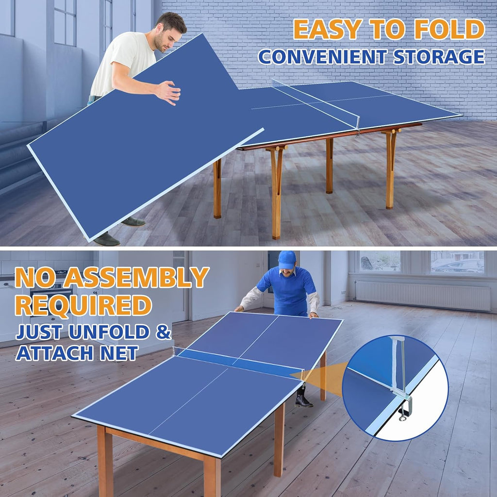 Ping Pong Table Top for Billiard Table, 7FT/8FT/9FT Foldable Table Tennis Table Topper for Pool Table, Indoor Outdoor