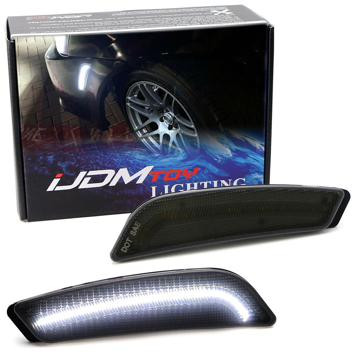 iJDMTOY LED Front Side Marker Lights For Cadillac 2003-2007 CTS Sedan