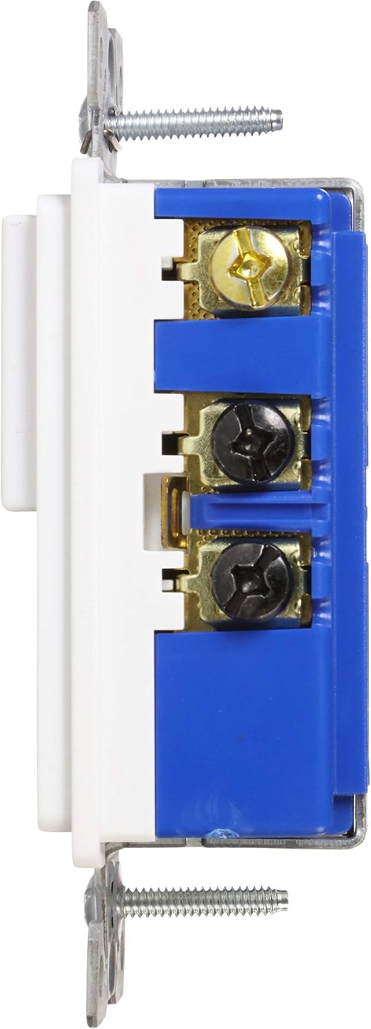 Eaton TR7730W 15-Amp 3-Wire TR Receptacle 120-Volt Decorator Combination Single-Pole Switch with 2-Pole, White