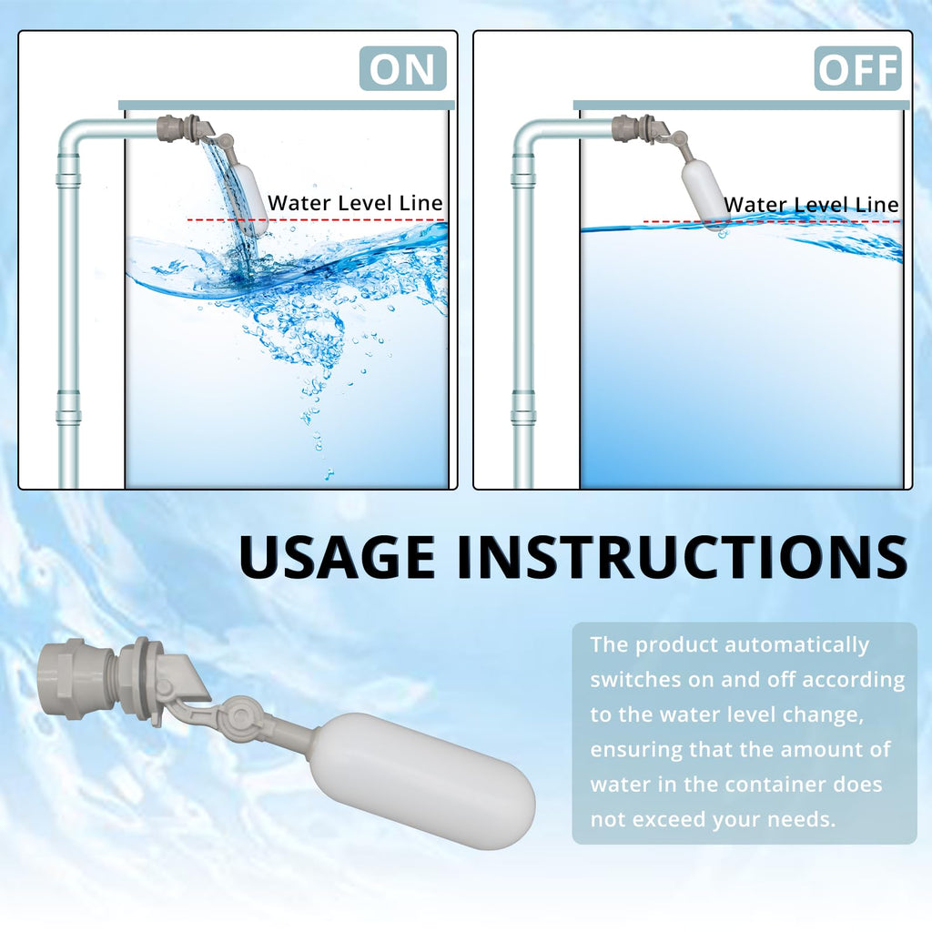MAKERELE 4-Pack 1/2 Inch Mini Float Ball Valve, ABS