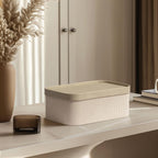 Decorative Storage Boxes with Lids Faux Leather, 3 Pack