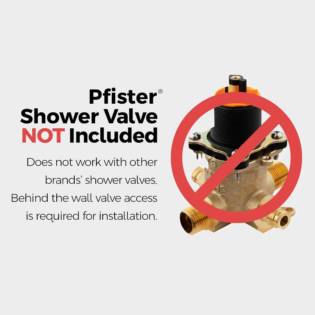 Pfister 3 Handle Tub and Shower Faucet Trim Kit Chrome Finish with White Porcelain Handles 2.5 GPM Flow Rate 5-Hole Installation Valve Sold Separately LG01-8CPC