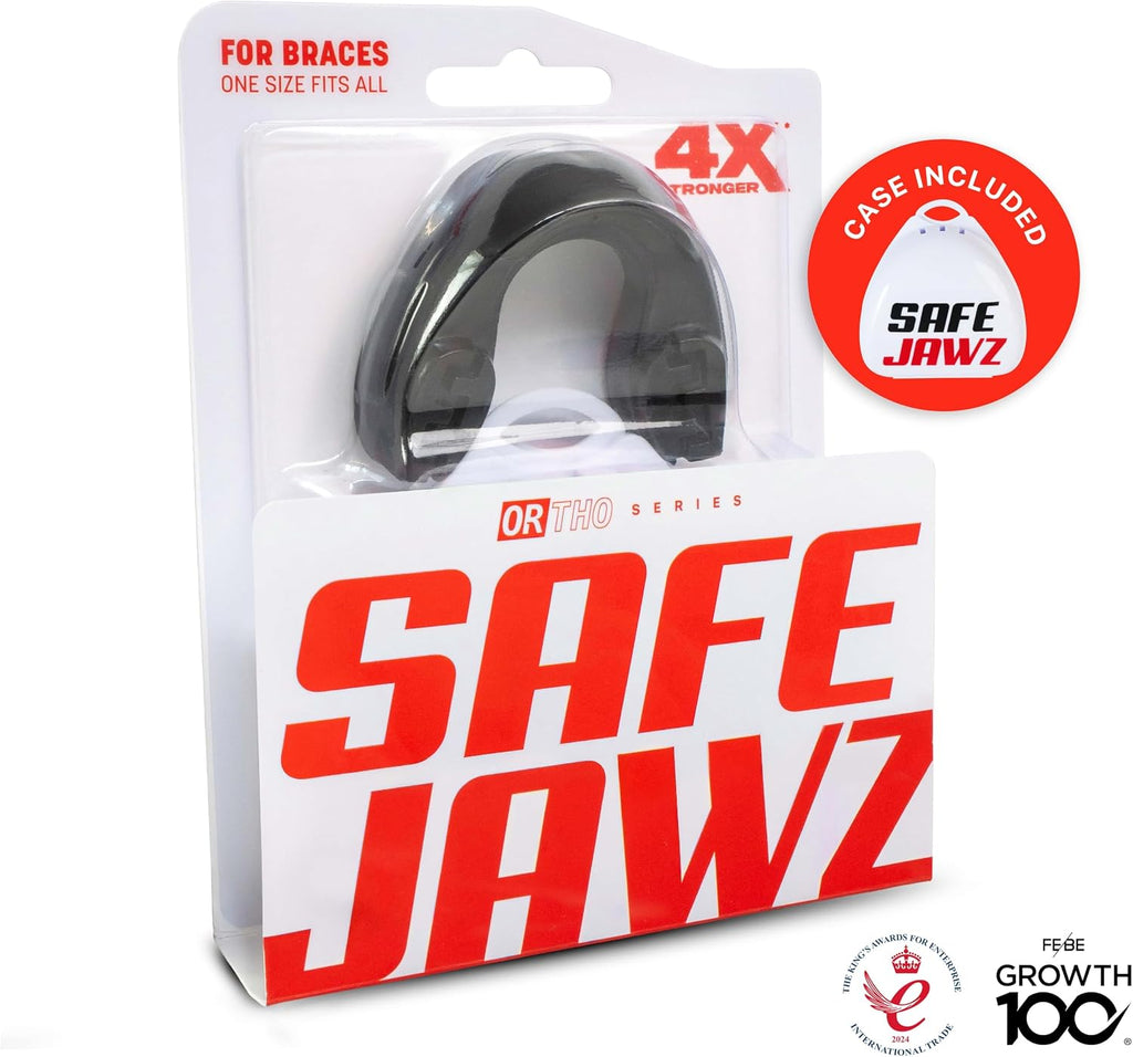 Black Mouth Guard for Braces, One Size Mouthguard with Case | One Size, Ortho Mouthguard, Easy Fit Remoldable