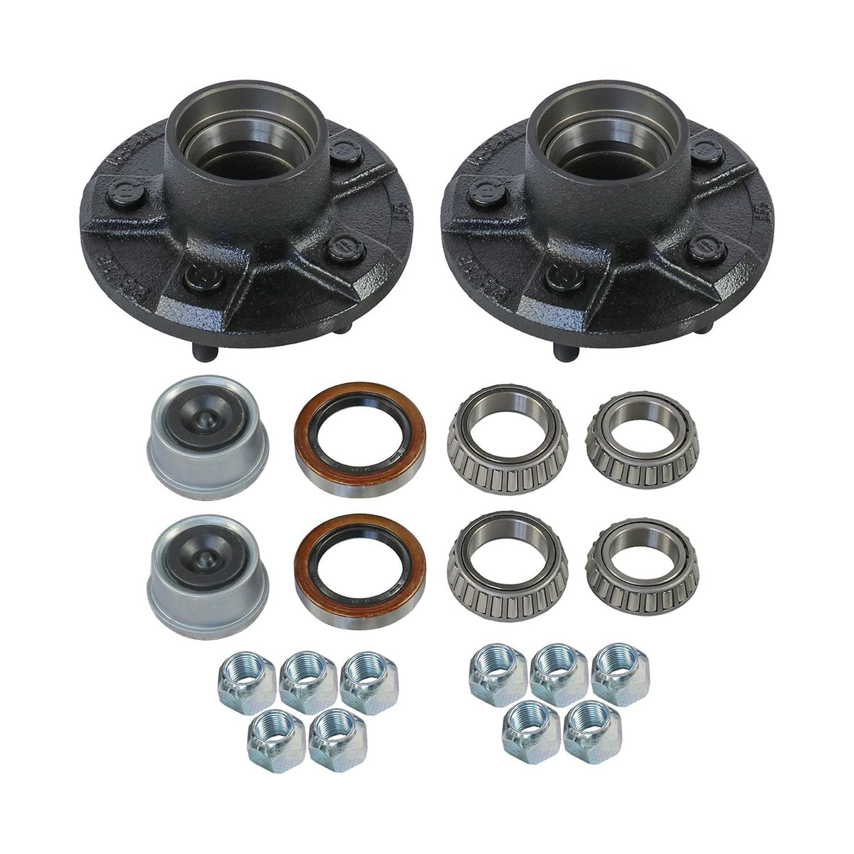Trailer Idler Hub Kits 5 on 4.5" for 3500 lbs Axle 1/2"-20 Thread 22017K Set of 2