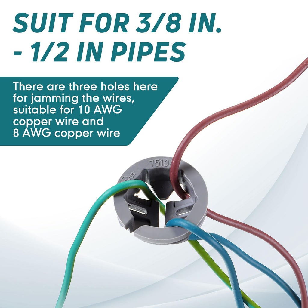 Sintuff 500 Pcs 3/8 in. - 1/2 in. Push in Cable Connector Bulk