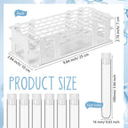 120 Pcs Plastic Test Tubes with Rack Set,White