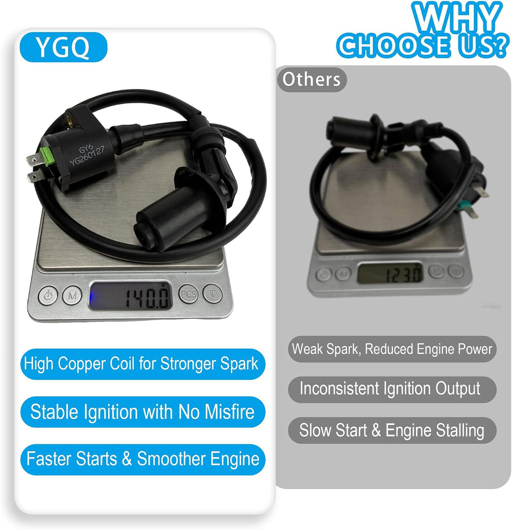 GY6 High Performance Racing Ignition Coil A7RTC Spark Plug Wire for SSR 125 50cc 110cc 125cc 150cc Engine Moped