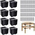 Heavy Duty Workbench Bracket Kit, 4 Pcs 3-Way Right Angle Steel | Sturdy hardware solution for building a custom