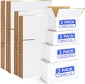 12 Pack Small Shipping Boxes Assorted Sizes, White Corrugated Box Mailers, 8x6x4 &9x6x4 & 10x7x5 & 11x6x6 3 PCS Each