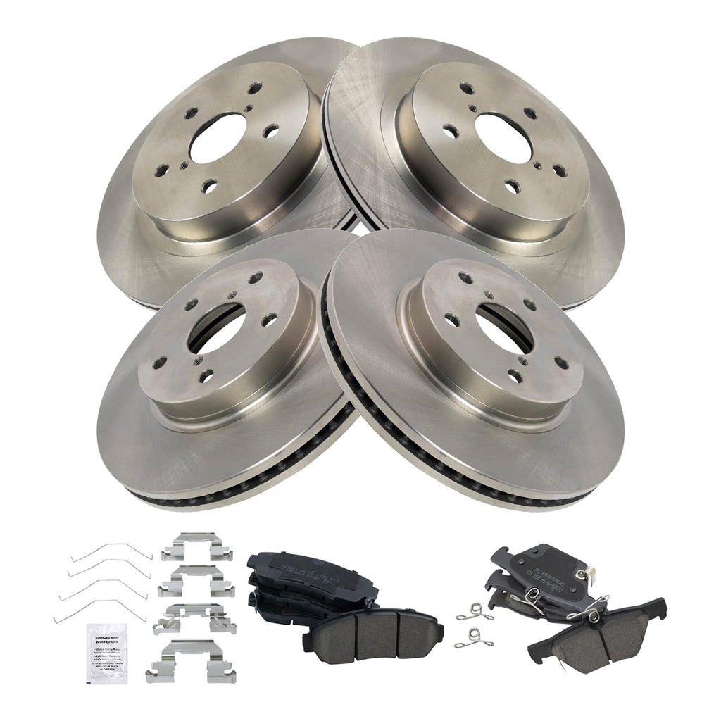 TRQ Front & Rear Brake Pad & Rotor Kit Ceramic