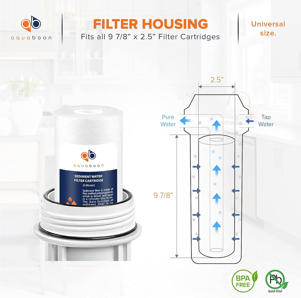 5 Micron 10 x 2.5 Sediment Filter - Whole House Water Filter Replacement Compatible with Well Water Filters - P5