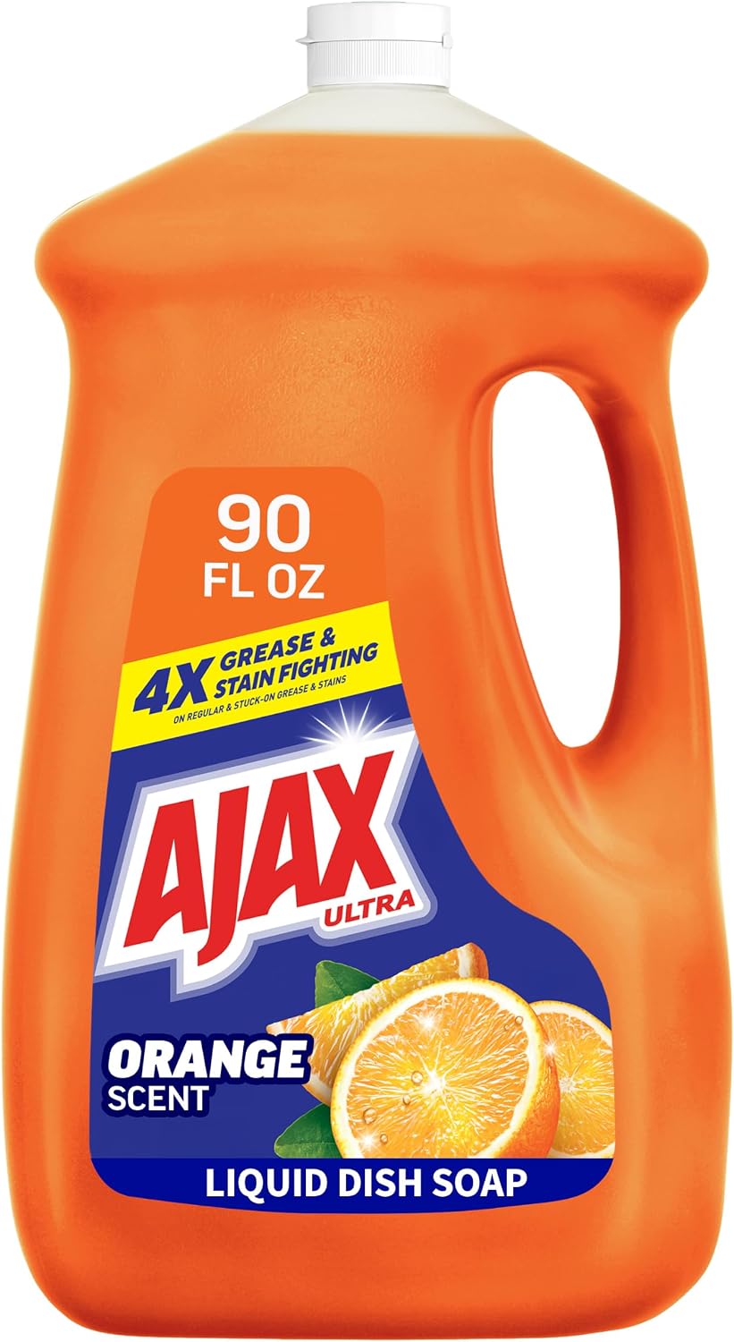 Ultra Liquid Dish Soap, Triple Action, Orange Scent, 90 fl oz