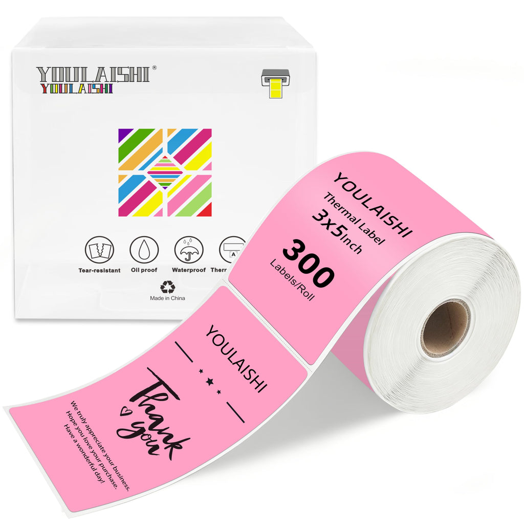 3 X 5 Inch Printable Waterproof Rectangle Color Coding Labels, 300 Per Roll Adhesive Color Coding Stickers for