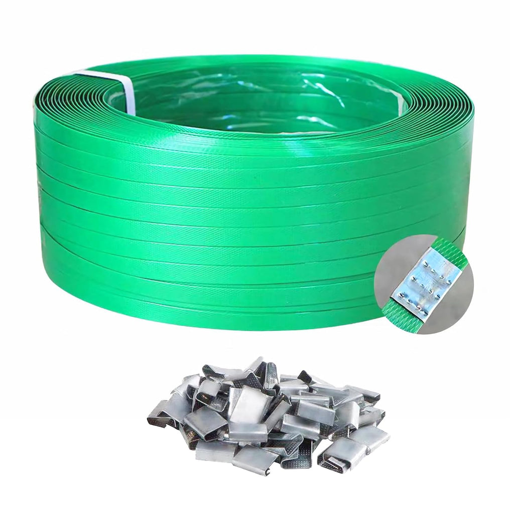 Packaging Strapping Banding PET Pallet Srapping Roll 1000ft x 5/8" x 0.035" | 1500LB Heavy Duty Strength, Rust