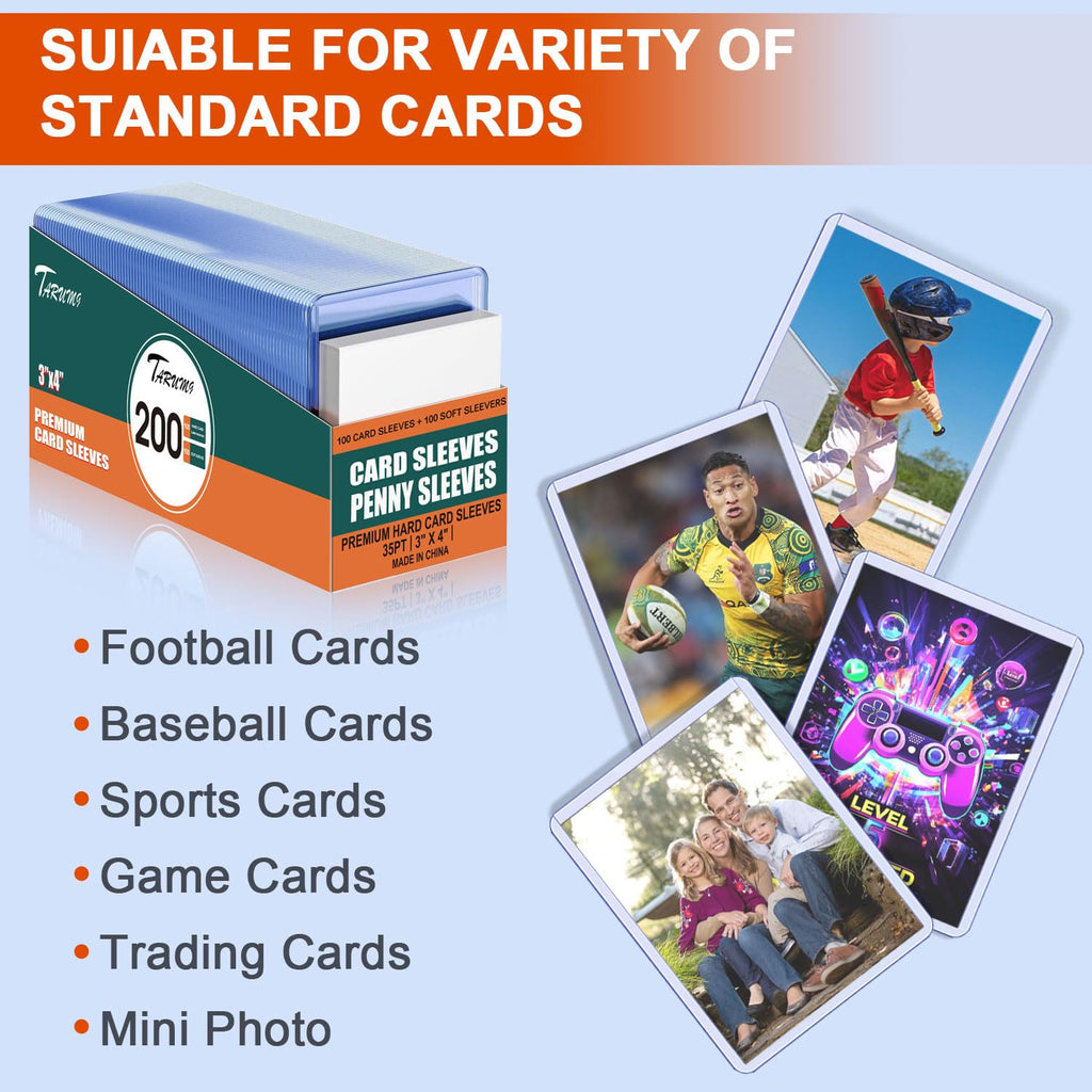 3x4 Clear Hard+Soft Card Sleeves for Various Types Cards