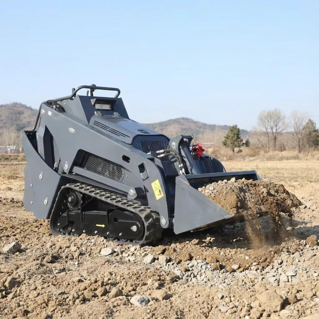 Mini Skid Steer Loader Compact Track Loader with Hydraulic Wide Bucket, Front End Loaders for Excavation Earthmoving