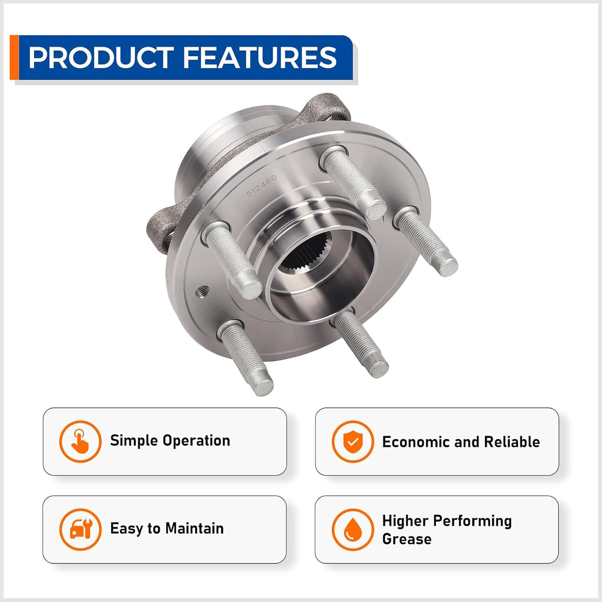 MACEL 512460 Front Rear Wheel Hub Bearing for Ford Explorer Police Non ABS