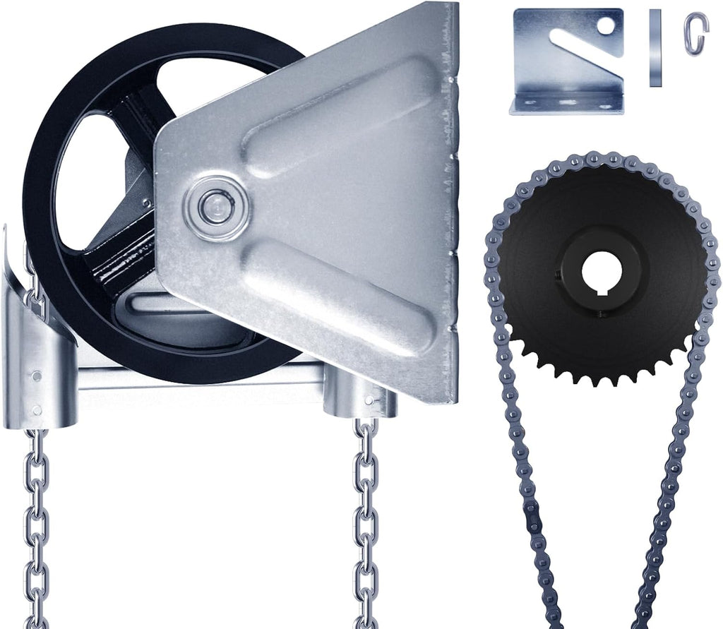 Garage Door Chain Hoist - 4:1 Reduced Drive Heavy Duty Hoist for Roll Up Doors and Jackshaft Garage Door Openers