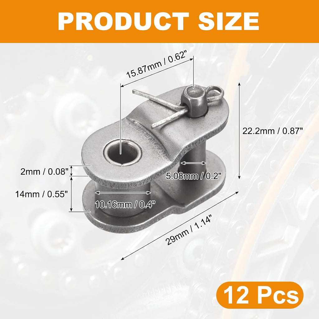 PATIKIL 12Pcs #50 Roller Chain Offset Link Half Links for 10A Chain