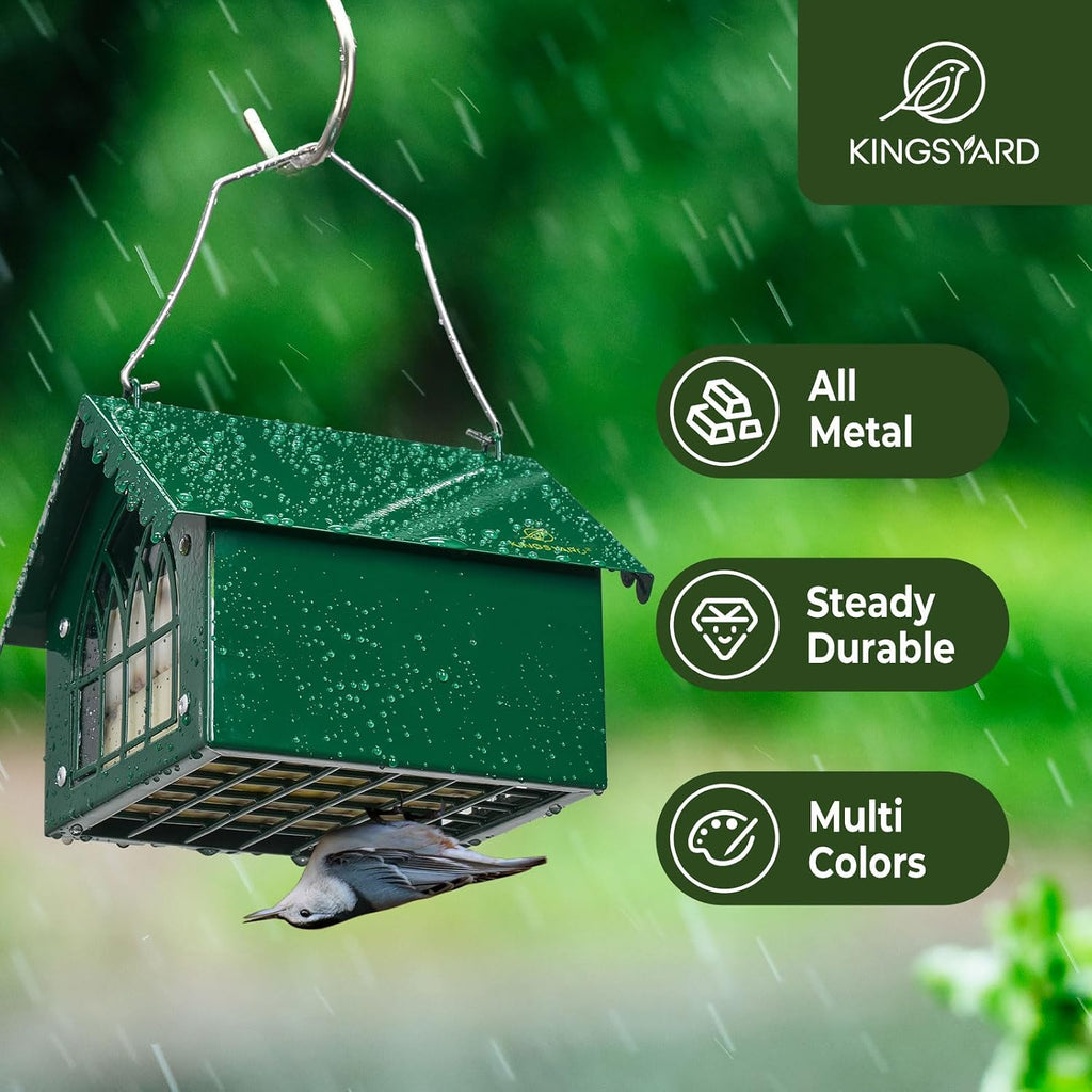 Metal Upside Down Double Suet Bird Feeder