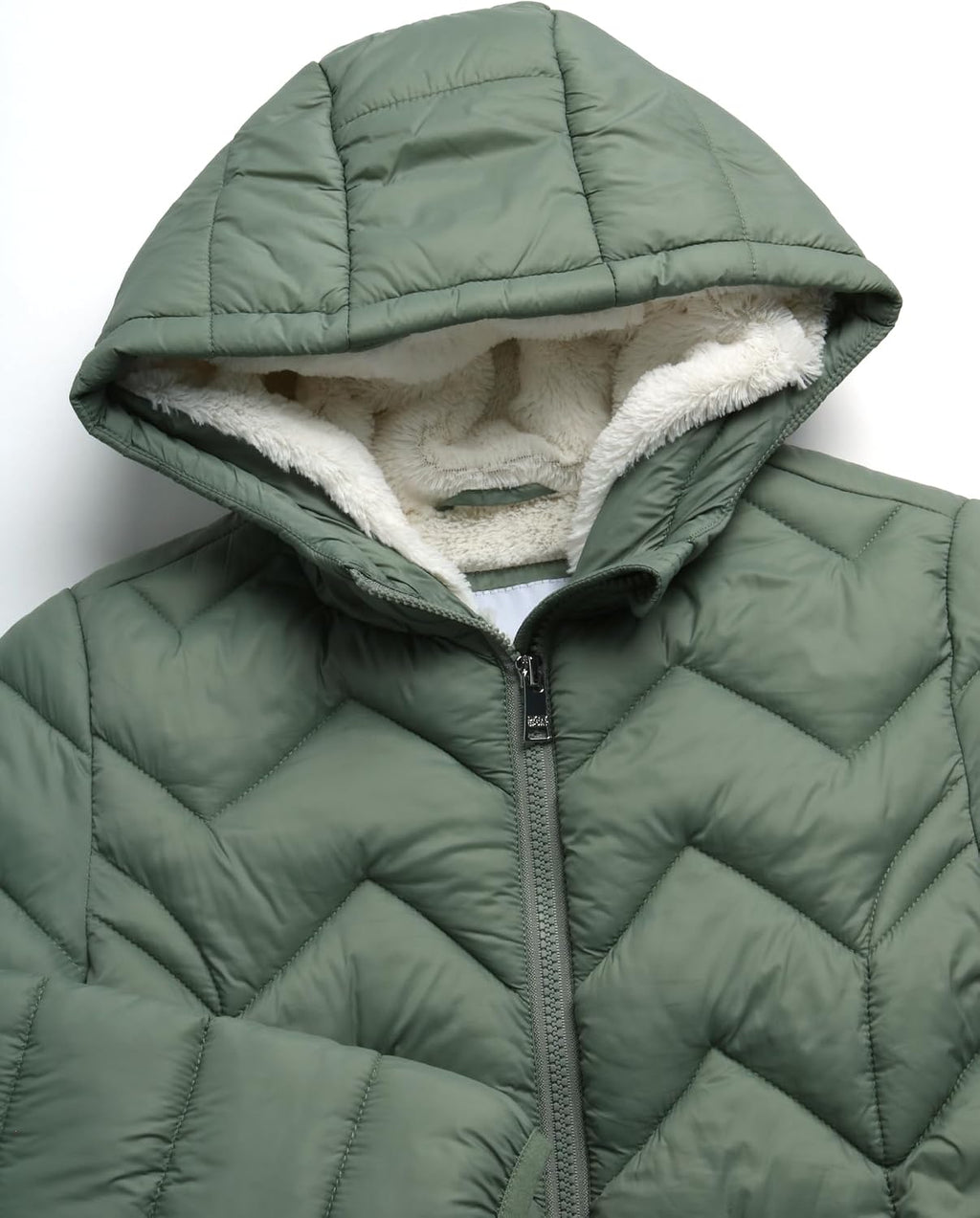 DKNY Girls Winter Jacket, Mid Length Quilted Puffer, Sherpa Insulated Coat | Full Plush Sherpa Lining for Heavyweight