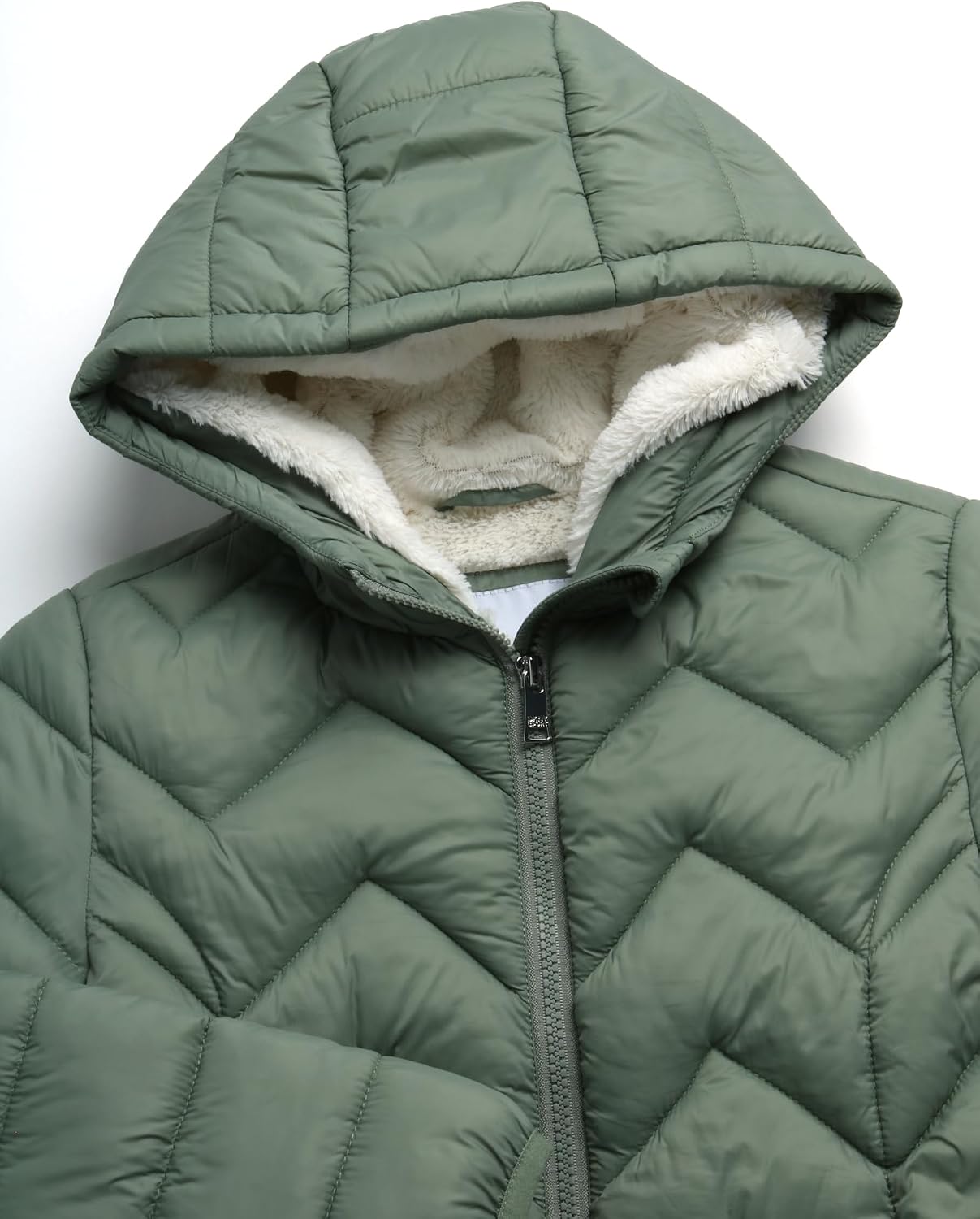 DKNY Girls Winter Jacket, Mid Length Quilted Puffer, Sherpa Insulated Coat | Full Plush Sherpa Lining for Heavyweight