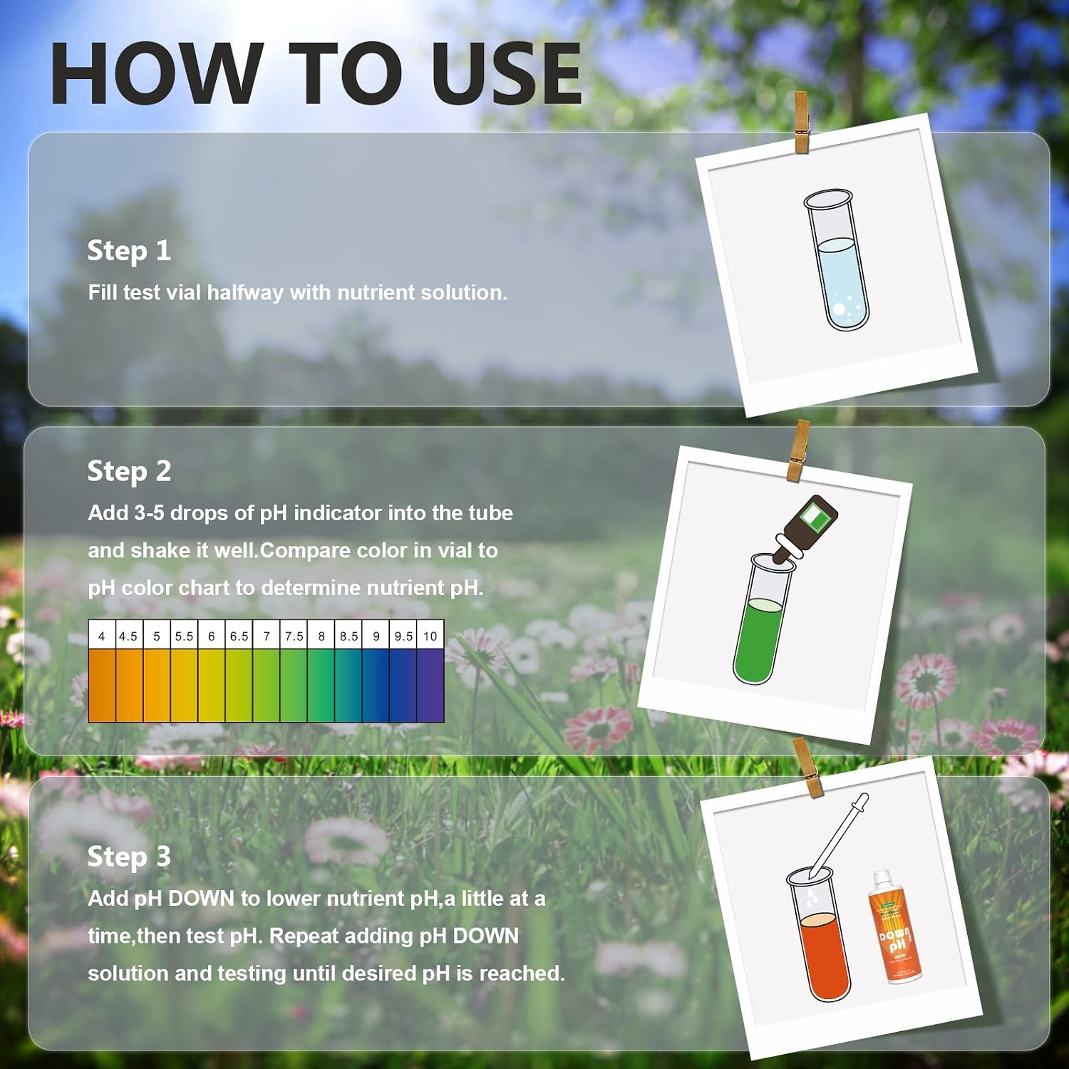 pH Down for Plants, Hydroponic, Soil Gardens & Aquariums | Concentrated Liquid pH Adjuster, Makes Balanced Nutrient