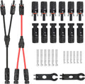 MC4 Solar Panel Connectors 1 Pair 2 to 1 Solar Y Branch Connector 6 Pairs Male & Female Solar Cable Connectors