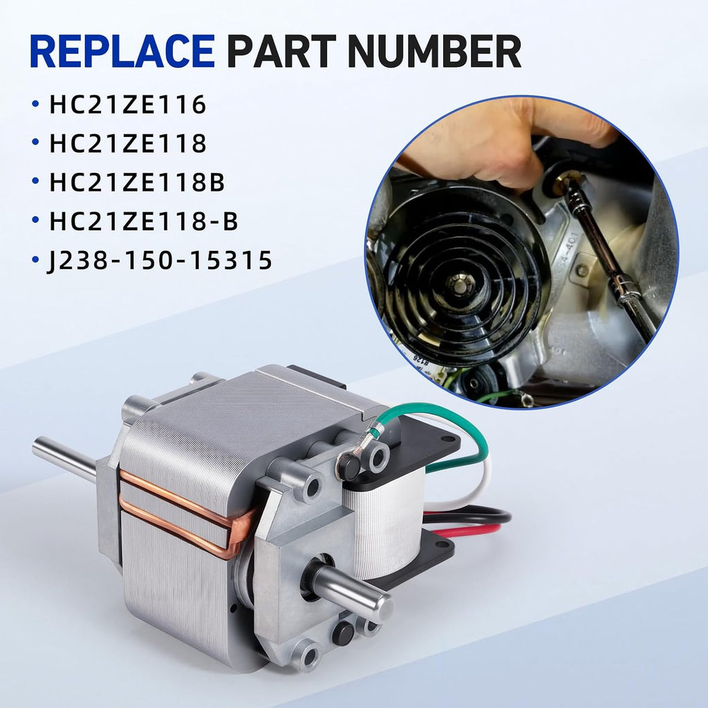 Furnace Draft Inducer Blower Motor Compatible with Carrier, Bryant, Payne - Replace HC21ZE116 HC21ZE118 Exhaust Vent Venter Motor