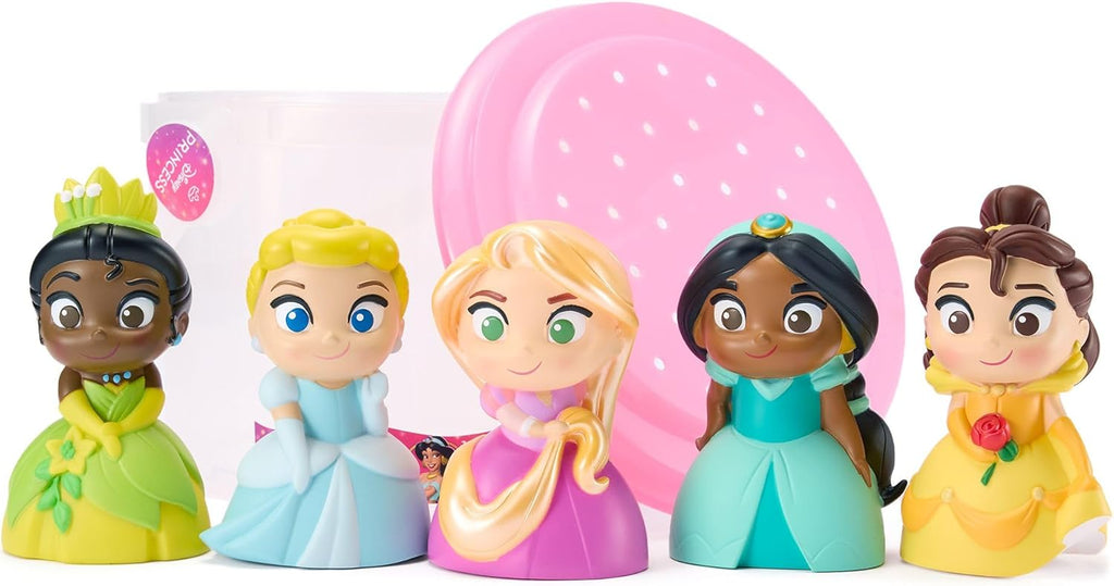 Disney Store Official Disney Princess Bath Toys Set - Includes 5 Detailed Toys with a Straining Storage Bucket - Bath