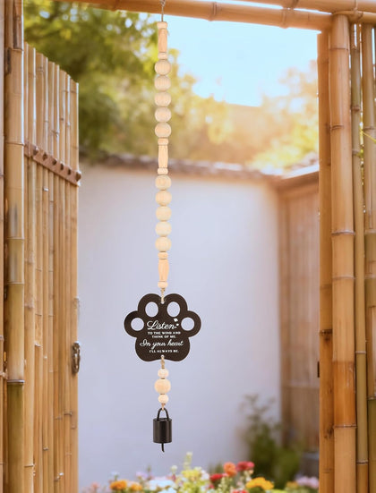 Pet Memorial Wind Chimes with Pawprint, Pet Memorial Gifts for Loss of Dog
