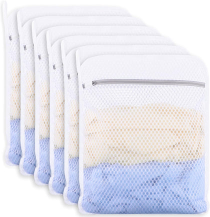 6-Pack Durable Honeycomb Mesh Laundry Bags for Delicates, 12 x 16 Inches | 120gsm Honeycomb Mesh, Sturdy Zipper