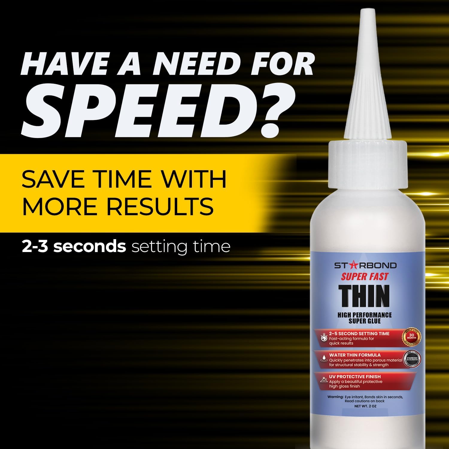 Super Fast Thin CA Glue – Super Glue Pro Kit with Precision Microtips Anti-Clog Cap & Extra Nozzles – Premium