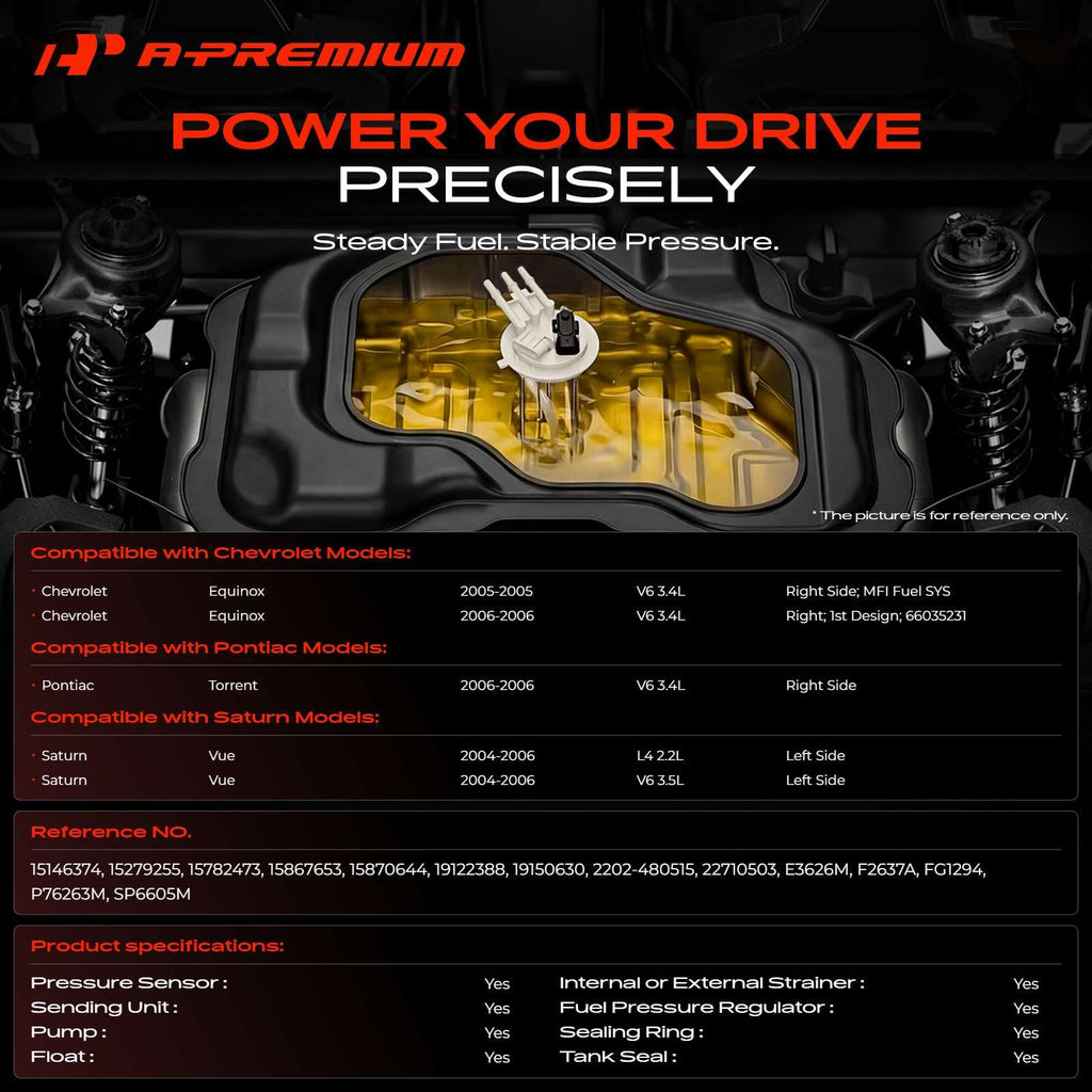 A-Premium Electric Fuel Pump Module Assembly with Pressure Sensor