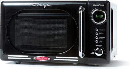 Retro Compact Countertop Microwave Oven - 0.7 Cu. Ft. - 700-Watts with LED Digital Display - Child Lock - Easy Clean