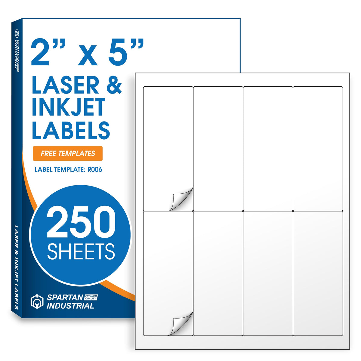 2" X 5" Matte White Printable Shipping Labels (250 Sheets, 2000 Stickers)