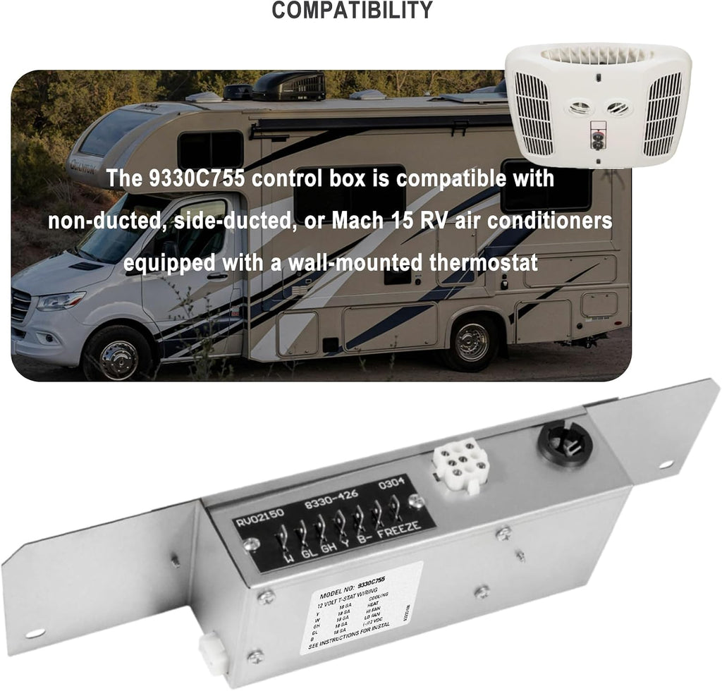 Updated 9330C755 RV Air Conditioner Control Box Kit, Heat Ready AC Cool Control, Compatible with Coleman Mach 15 RV Air Conditioner Units with a Heat Strip