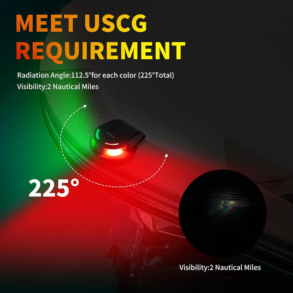 RVZONE Boat Navigation Lights, Red Green LED Bow Lights for Boats, IP67