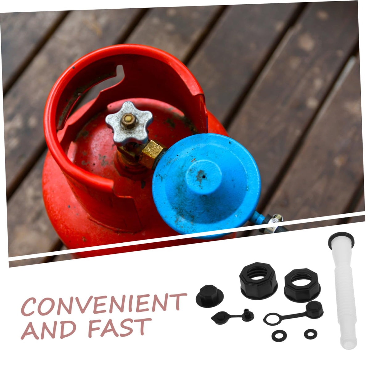 White Can Nozzle Replacement Kit, Anti-Slip Threaded Cap for Gas Cylinders