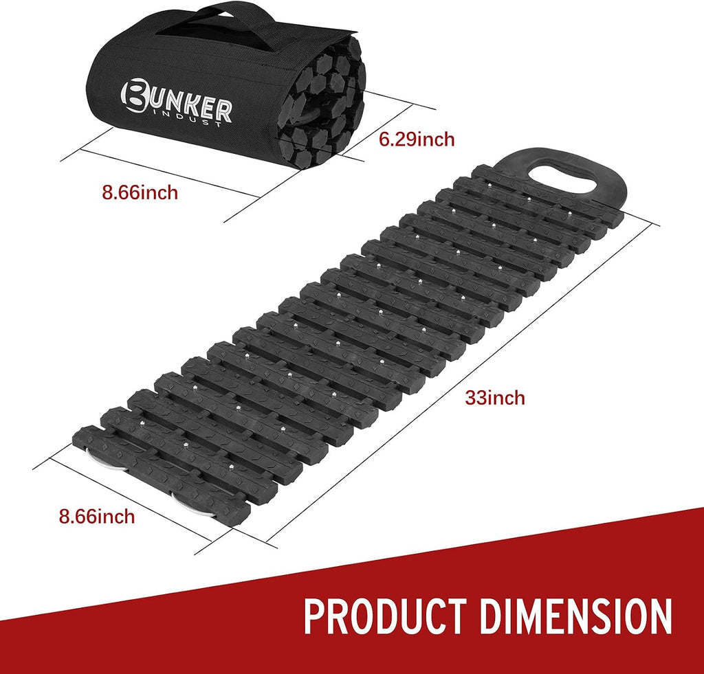 Tire Traction Mats Portable Recovery Tracks for Off Road 4X4 Snow, Sand,Emergency Devices for Cars, Trucks, Van(2 Pack)