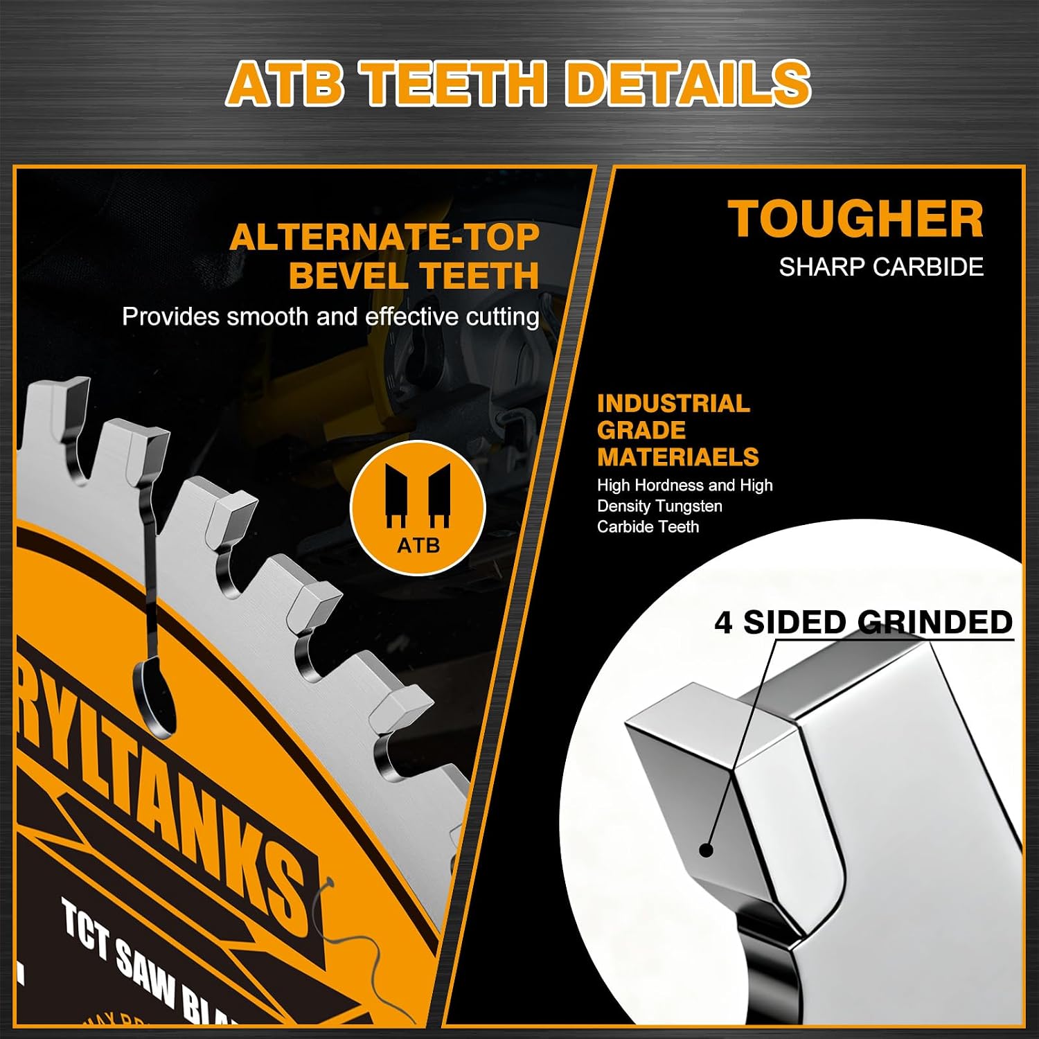 10 Inch Table Saw Blade/Miter Saw Blade, 5/8" Arbor, 40T for Ripping, Cross Cutting&60T for Fine Finish Wood Cutting