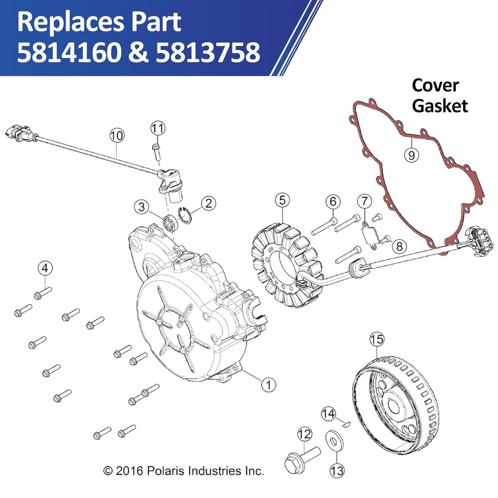 Replacement Kits Cover Gasket for Polaris Side-by-Side (SxS)