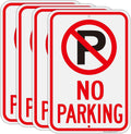 Large No Parking Sign-4 Pack 12" x 18" Aluminum No Parking with Symbol Signs, Reflective, UV Protected, Rust Free