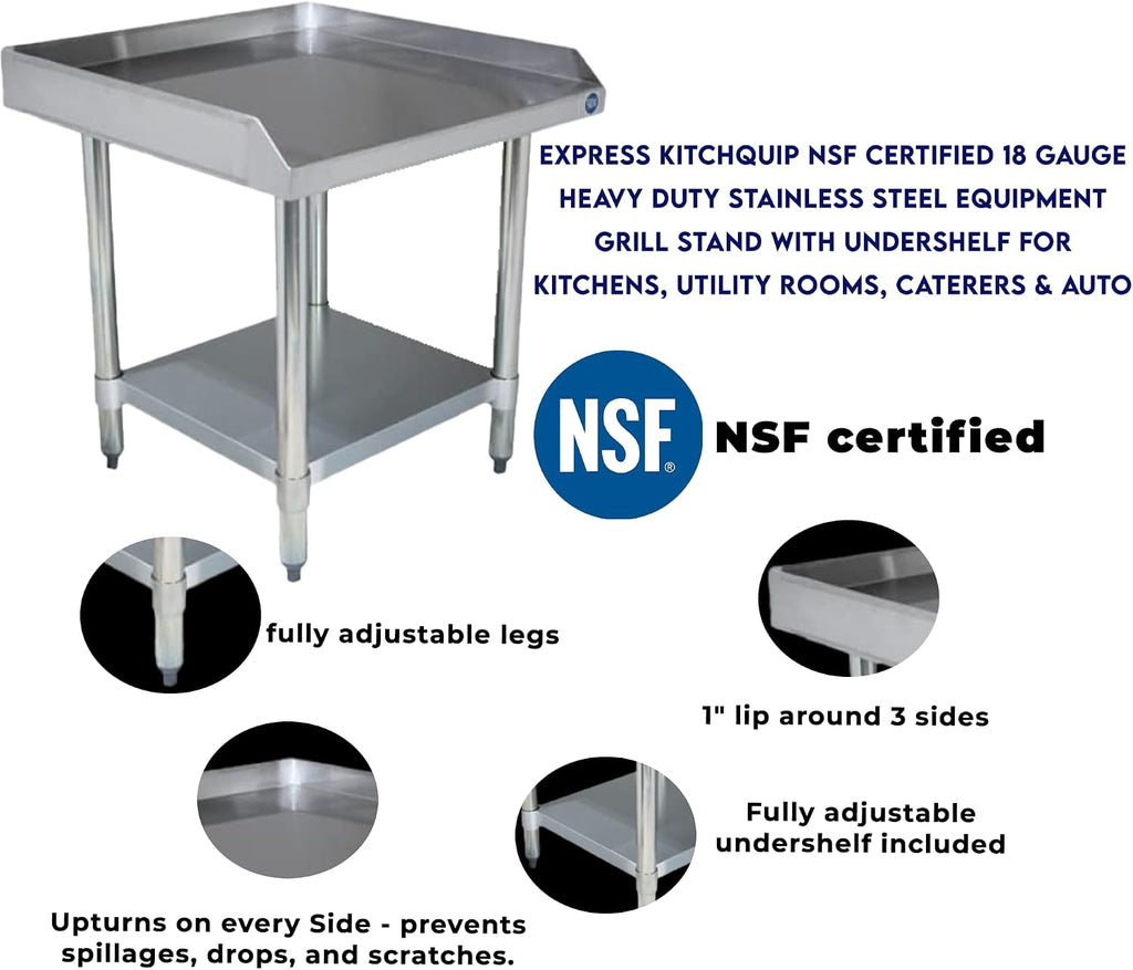 12" x 30" Stainless Steel Equipment Stand, 24" Tall